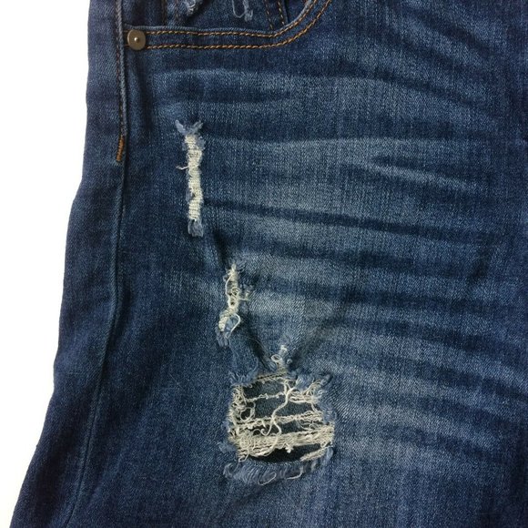 Indigo Rein Women Jean Shorts Size 5 Distressed Mid Rise Denim Medium Wash - Picture 2 of 8
